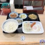 【松屋】ソーセージエッグ定食（ミニ牛皿）【モーニング・朝食メニュー】